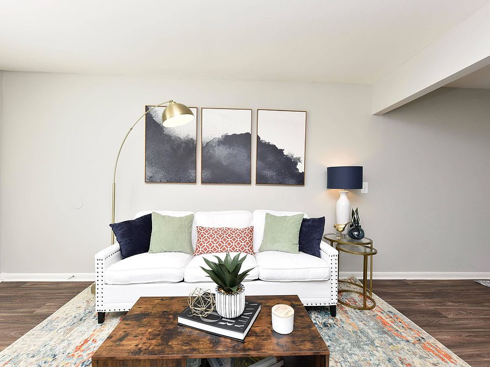 Living Room with Hardwood Style Flooring