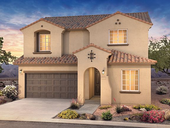 Two-story home with a two-car garage and up to four bedrooms for growing families