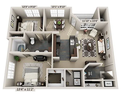 Floor plan Plan D (B1A)