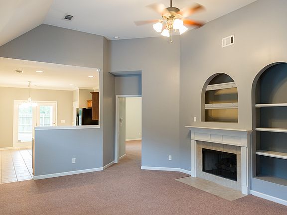 Living room with soaring vaulted ceilings