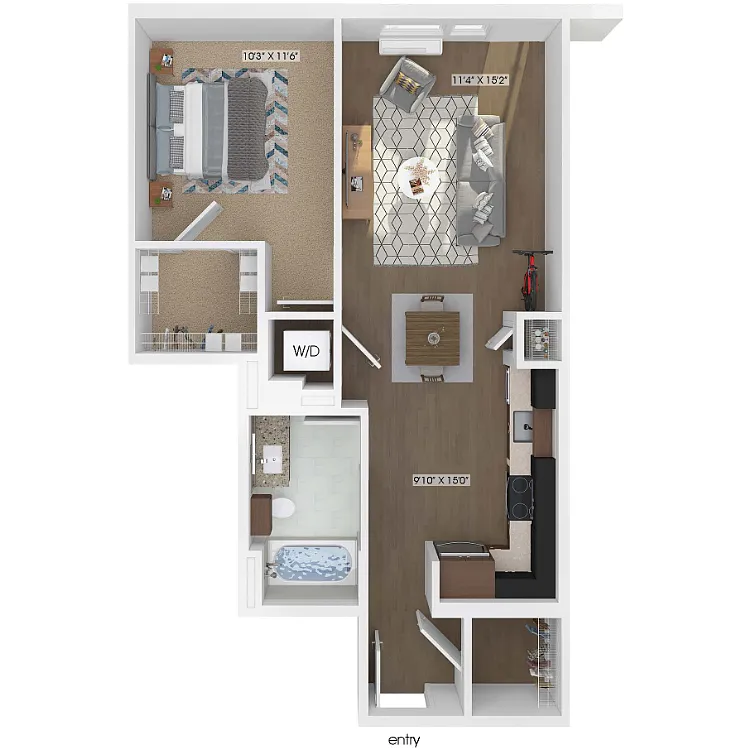 Floor plan 1 Bedroom 11F