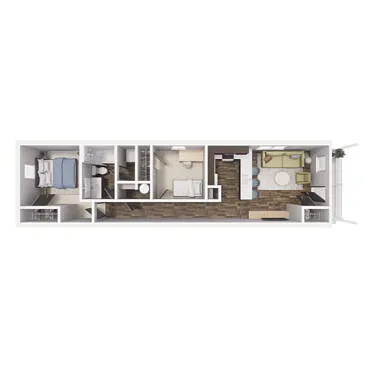 Floor plan 2 x 1- B1 774 SQ FT
