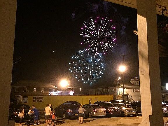 Fireworks from front porch