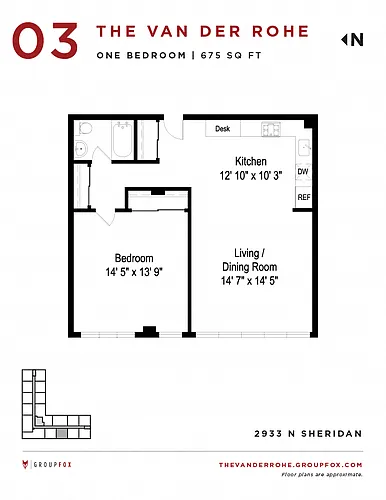 Floor plan One Bedroom