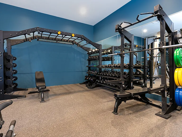 Ample cardio and weight equipment available