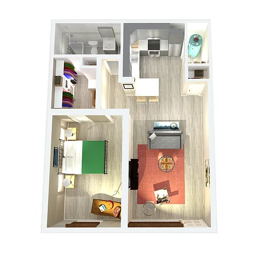Floor plan 1 Bedroom 1 bathroom