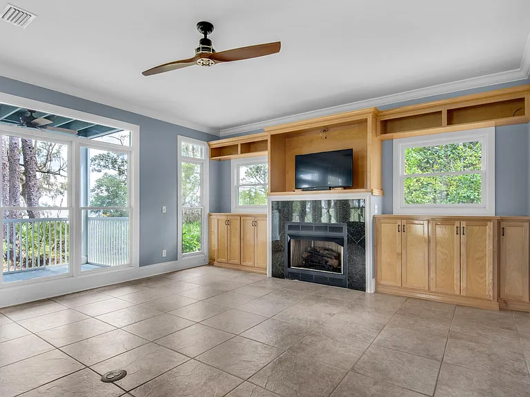 Living area with gas fireplace