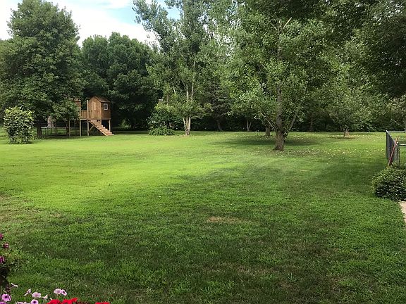 Backyard with playhouse 