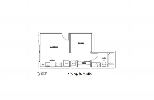 Floor plan Urban One Bedroom