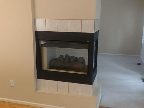 see through fireplace