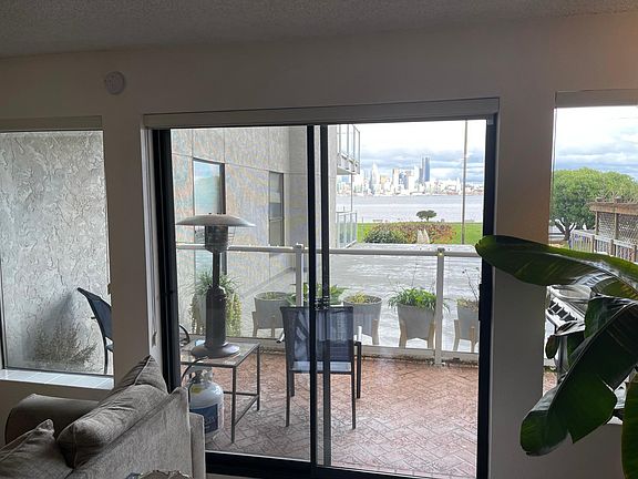 View of patio and downtown