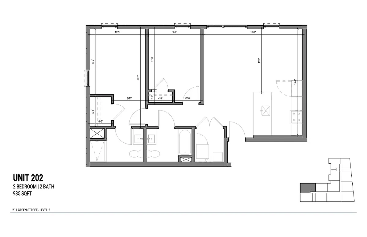 Floor plan 2 BR 2 Bath