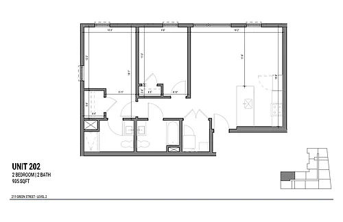 Floor plan 2 BR 2 Bath