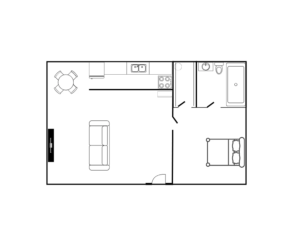 Floor plan Classic One Bedroom
