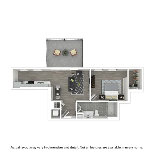 Floor plan 1x1 617 SF