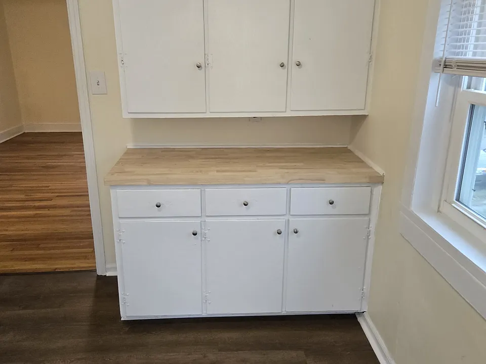 Cabinets and new window butcher block countertop
