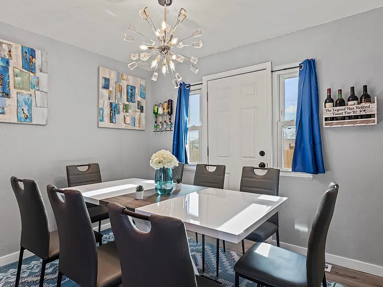 Share delicious dishes with loved ones at the 8-seater dining table.