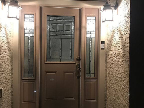 Mission glass front door