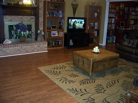 Working fireplace with antique mantle