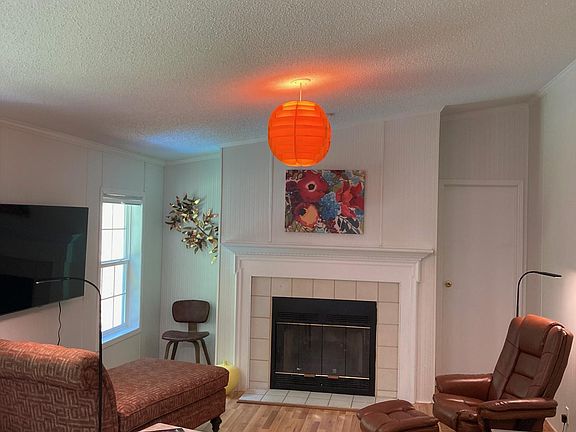 Living room with electric fireplace