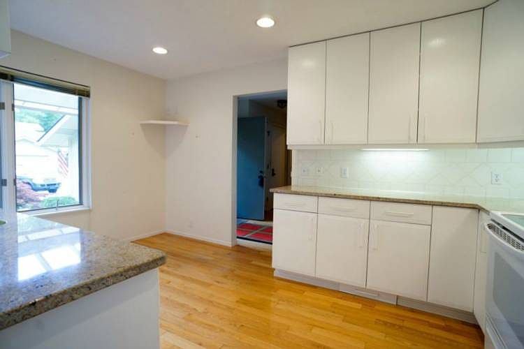 Notice that the cabinets reach all the way to the ceiling making for great storage potential!