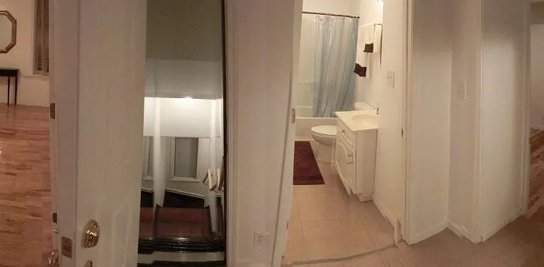 Panoramic of doors to kitchen