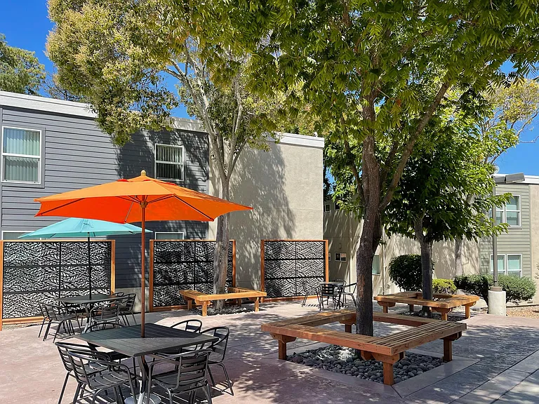 Patio area for meals, picnics, games, etc.