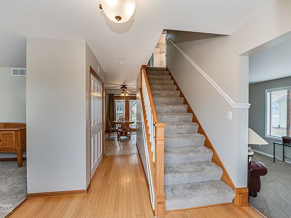 The entryway is open to the living room and the dining room.  What a great way to welcome your guest