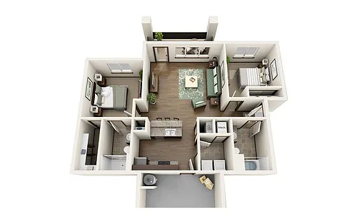 Floor plan 2 bed classic ground floor