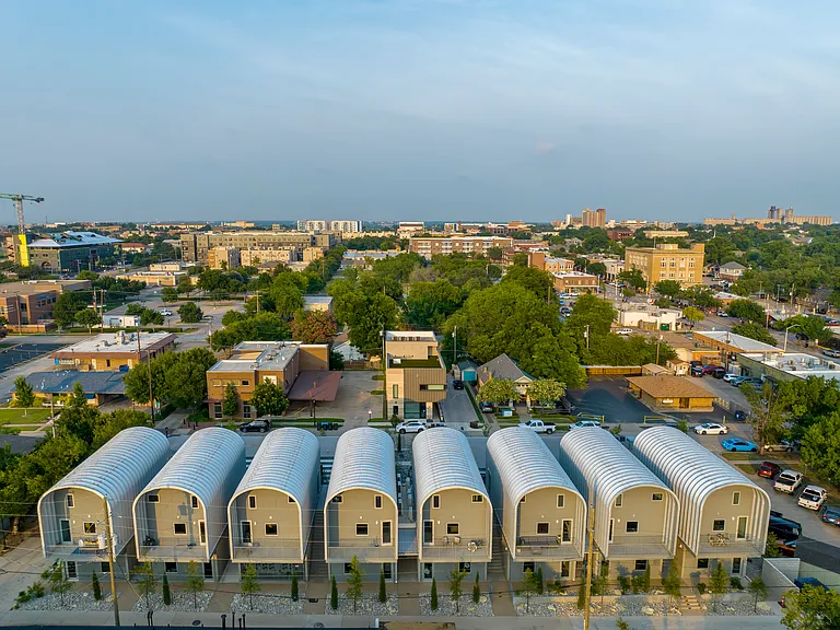 Aerial view of the complex