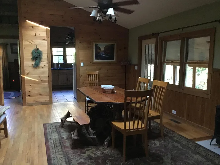 Dining room, large, hardwood floors