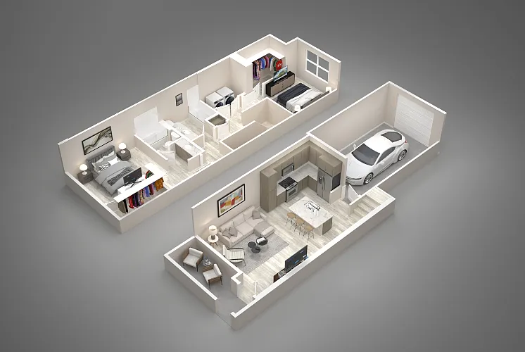 Floor plan 2 Bed/2 Bath