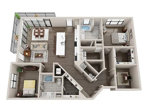 Floor plan C1 with Den