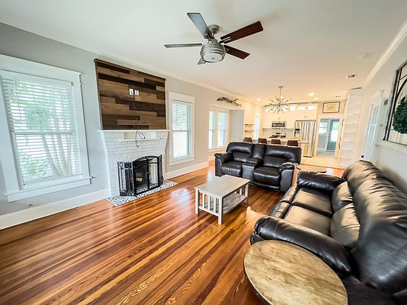 Living room and open kitchen area