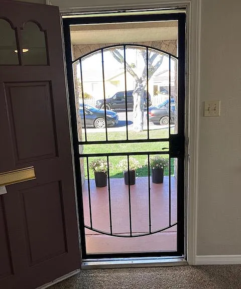 Secure screen and mail drop at entrance