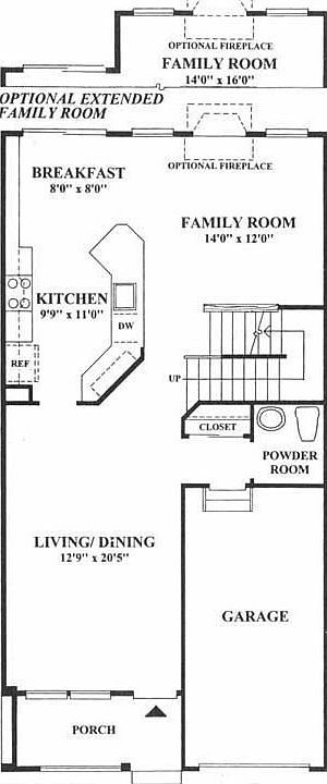 1st floor includes extended family room.