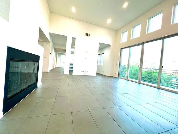 High vaulted ceilings in living room