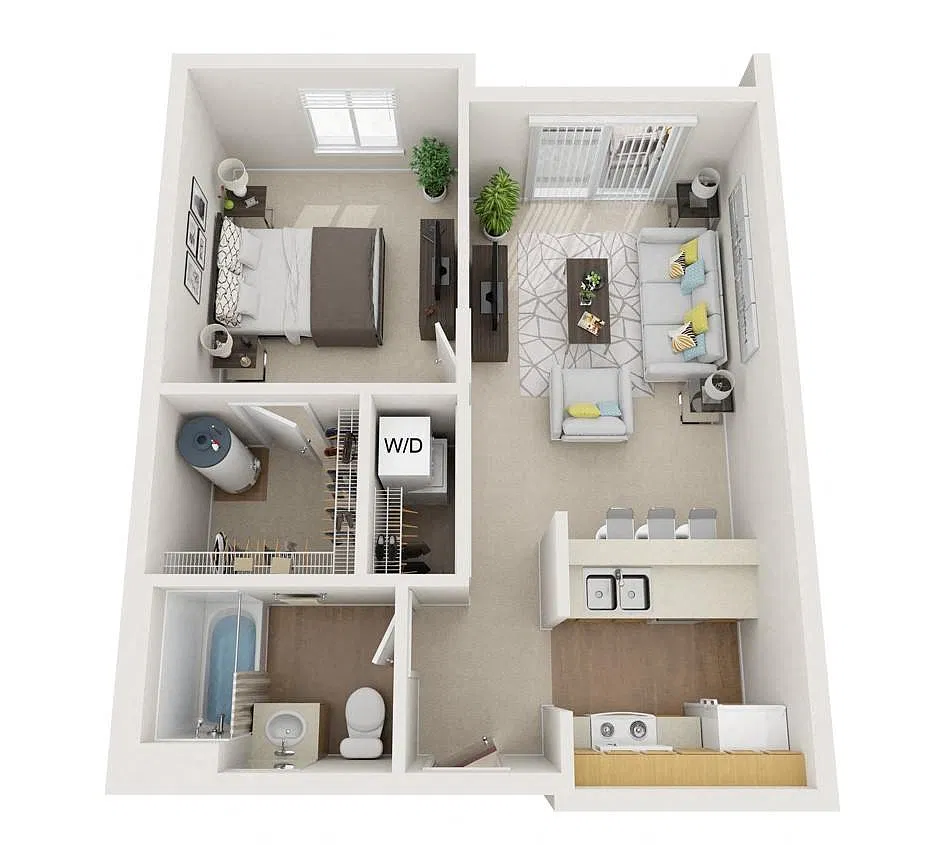 Floor plan 1 Bed 1 Bath Capri