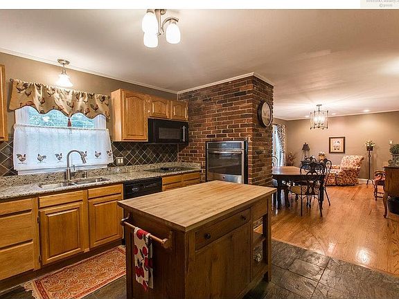 Exposed brick in kitchen