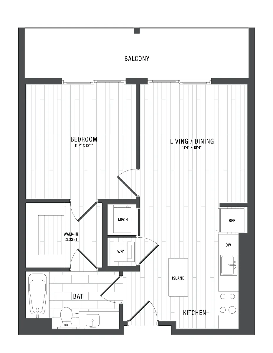 Floor plan 1 Bed/1 Bath-C3