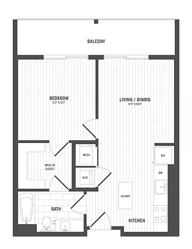 Floor plan 1 Bed/1 Bath-C3