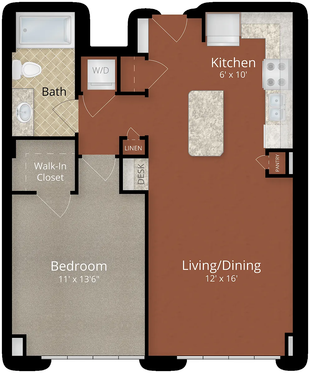 Floor plan Affordable 1 Bed ADU 60MFI
