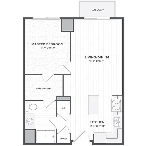 Floor plan 1B1BA-1A