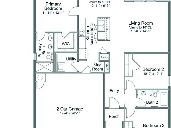 Dawson Floor Plan - Porch A Traditional Exterior