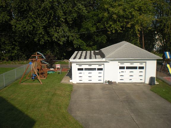 driveway, yard and garage