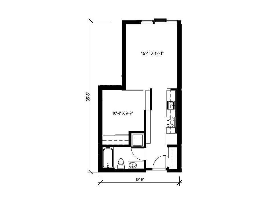 Floor plan Urban 1 Bedroom - U11