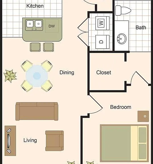 One Bedroom Floorplan One Bedroom Floorplan