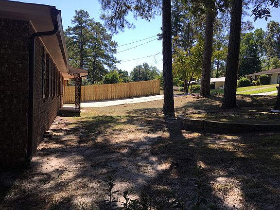 Side view of front yard