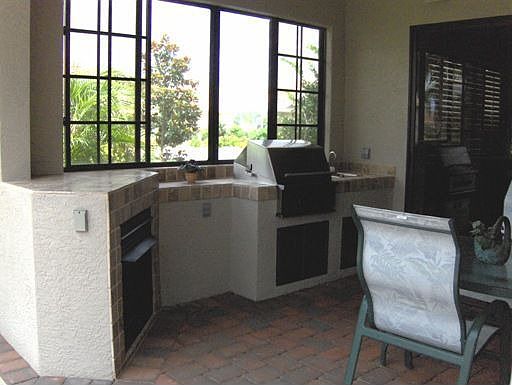 Outdoor Kitchen with Fireplace