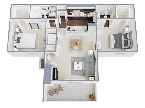 Floor plan 2 Bed, 1.5 Bath C